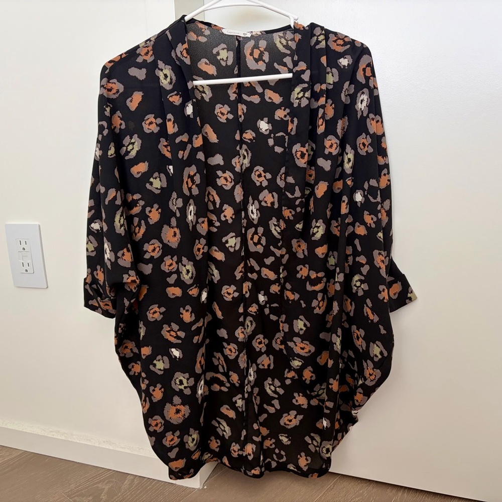 Soprano Floral Kimono Cardigan Open Front Wrap